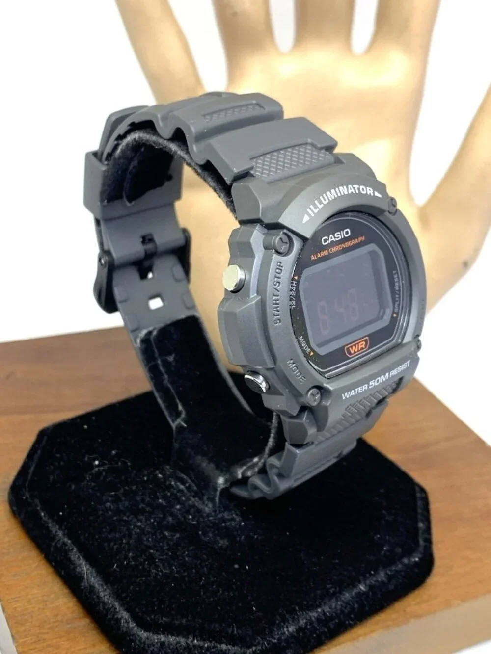 Casio Men's Watch W219H Illuminator Quartz Digital 42mm Gray Resin Sport 3224